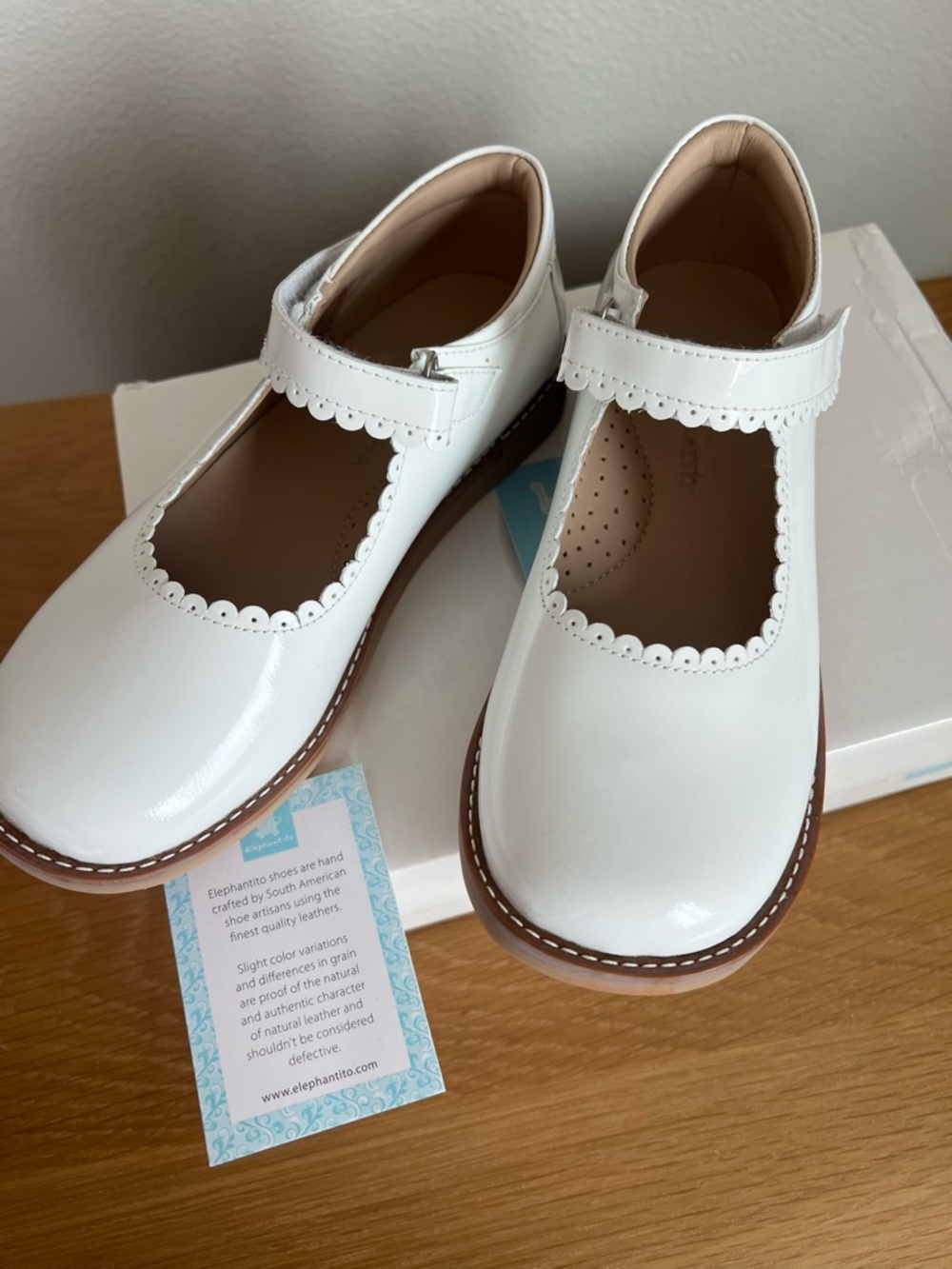 Elephantito Leather Mary Jane Girls Shoes White Size 13